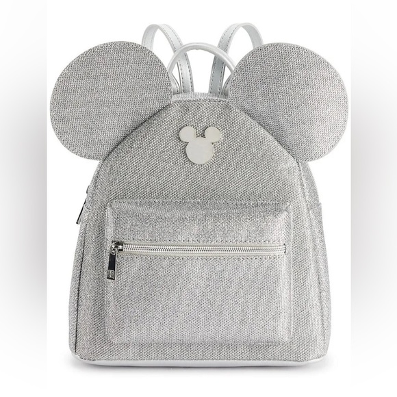 Disney Bags Disney Mickey Mouse Silver Glitter Backpack Poshmark